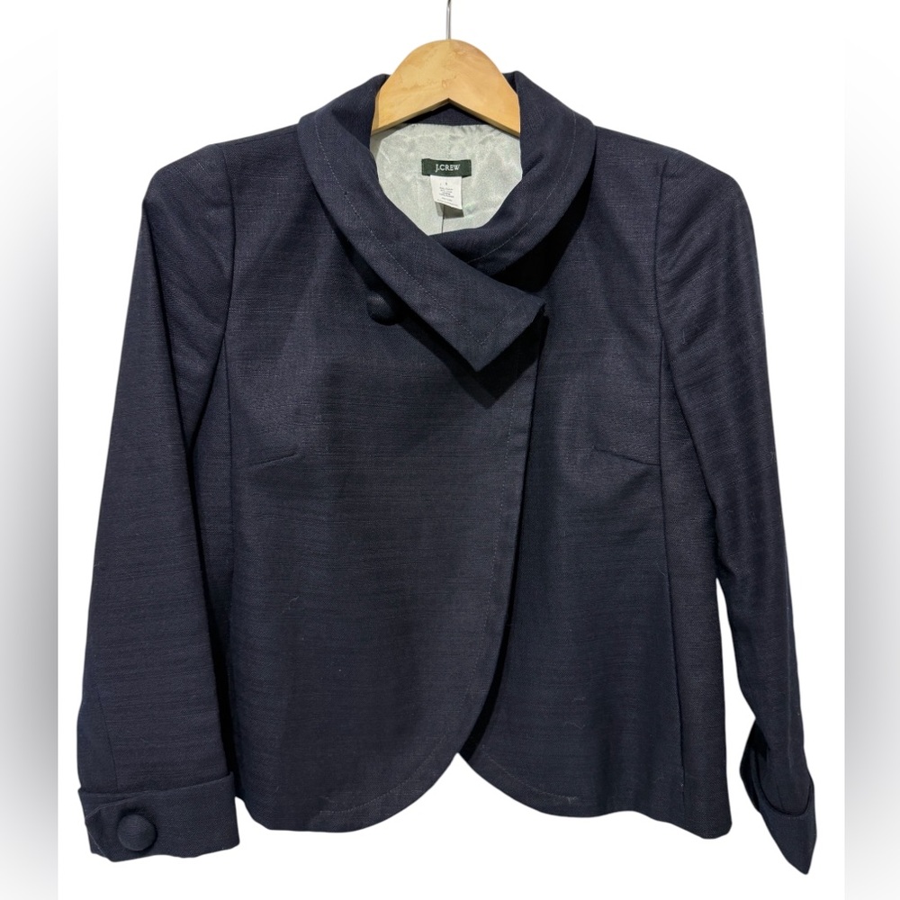 J. Crew Linen Blend Swing Jacket Navy (See matching Skirt)